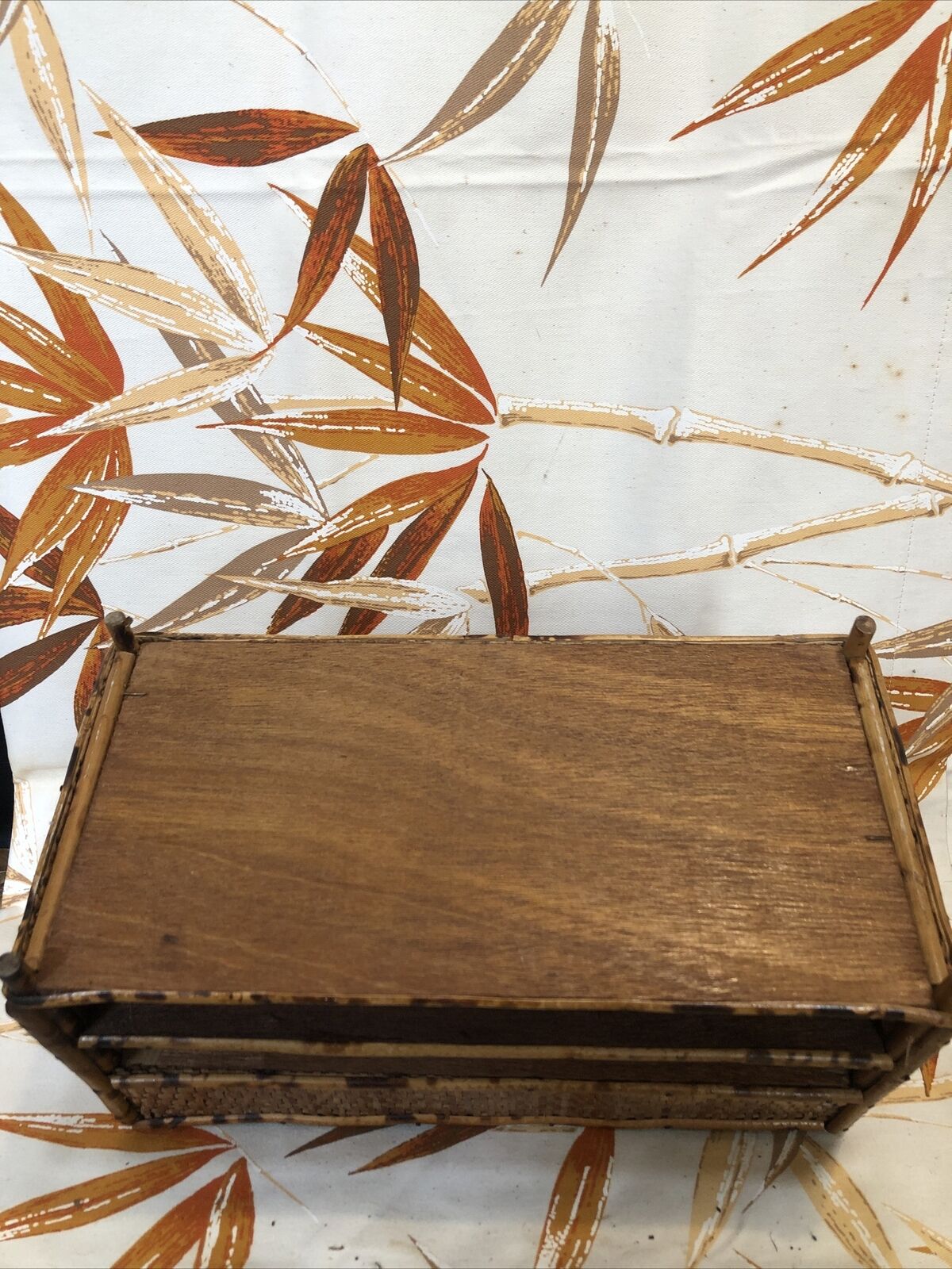 Vintage Tiger Cane Letter Holder Desk Tidy