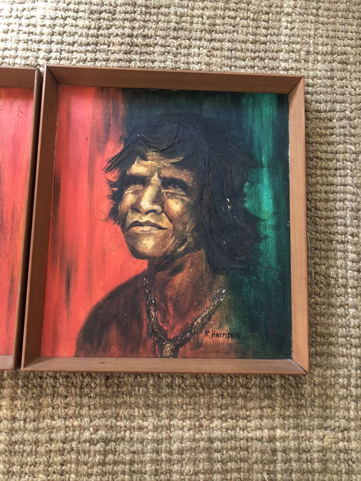Lovely pair of oil paintings of indigenous subjects