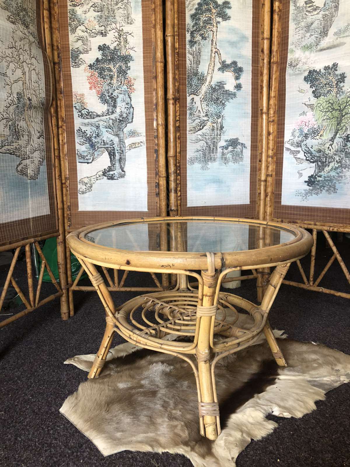 Vintage cane side table