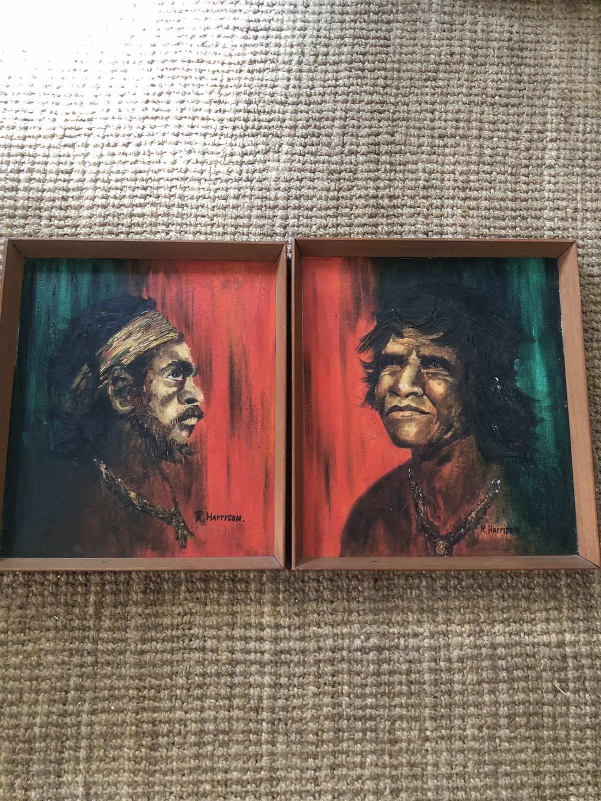Lovely pair of oil paintings of indigenous subjects