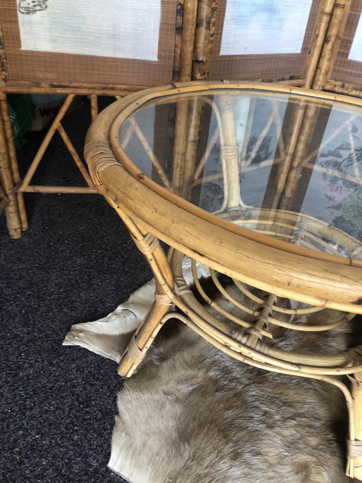 Vintage cane side table