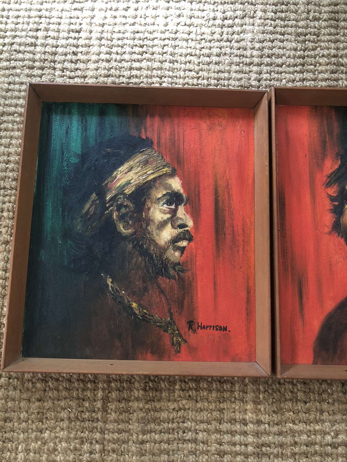 Lovely pair of oil paintings of indigenous subjects