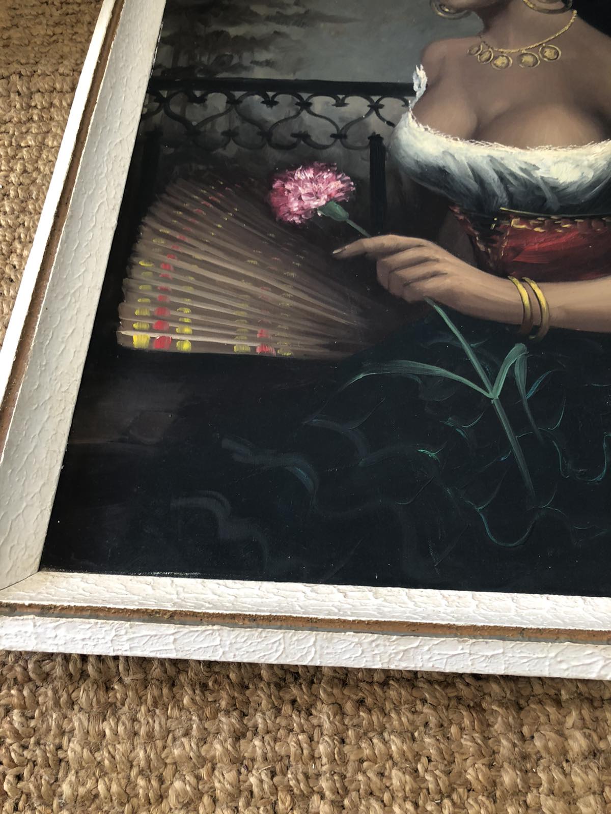 Vintage lady original oil painting gypsy