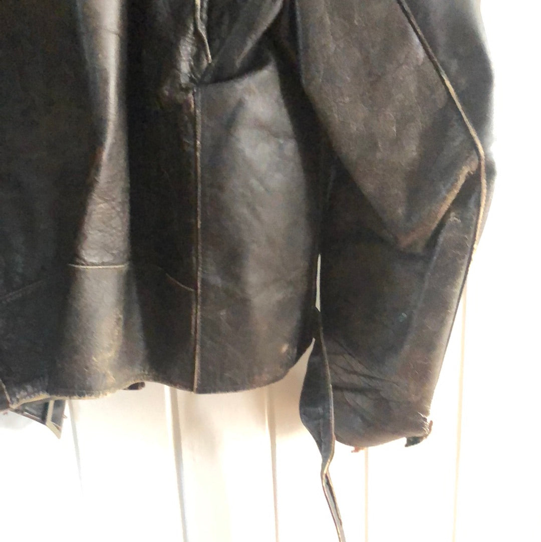 Men’s vintage leather bomber biker jacket 1960’s