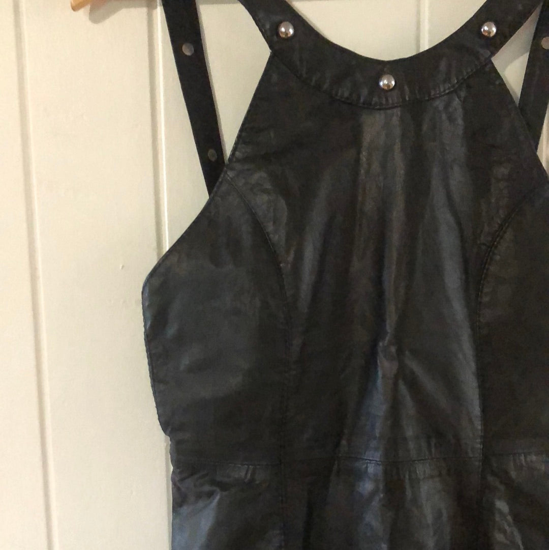Ladies leather 80’s mini dress 6/8
