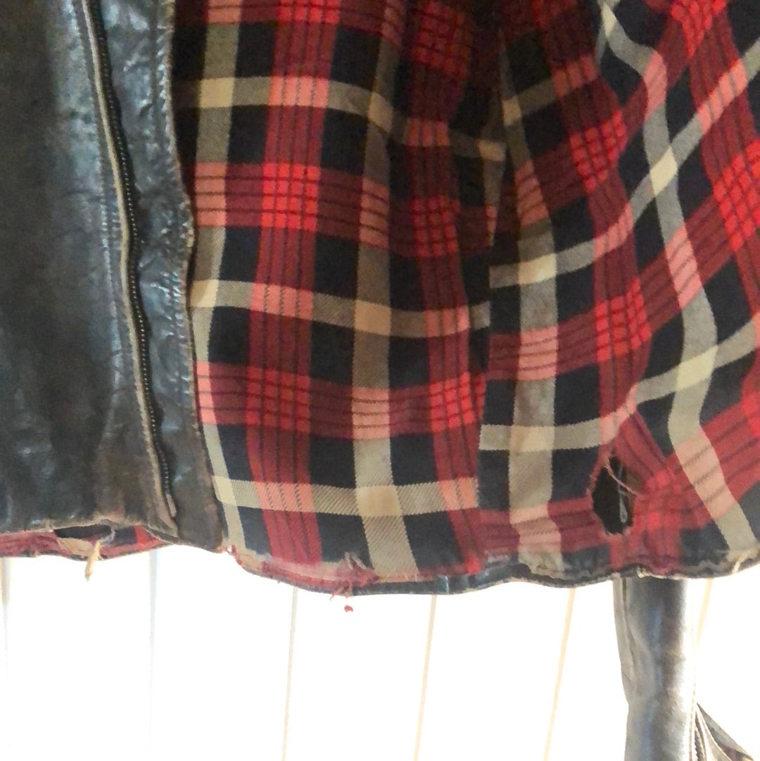 Men’s vintage leather bomber biker jacket 1960’s