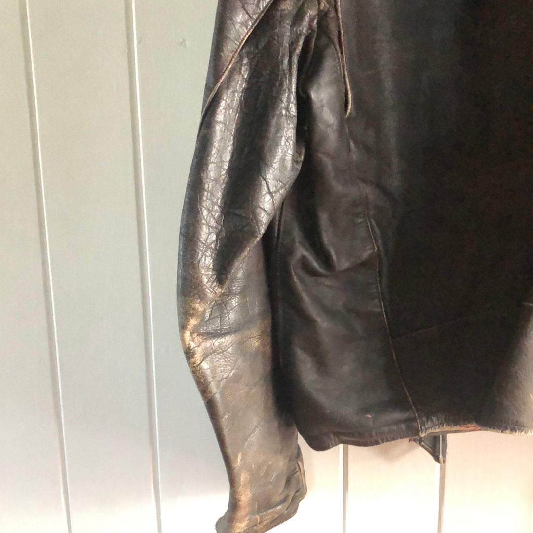 Men’s vintage leather bomber biker jacket 1960’s