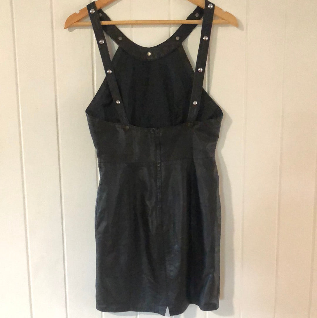 Ladies leather 80’s mini dress 6/8