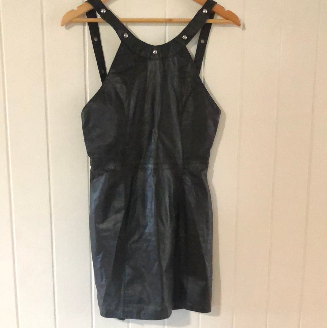Ladies leather 80’s mini dress 6/8