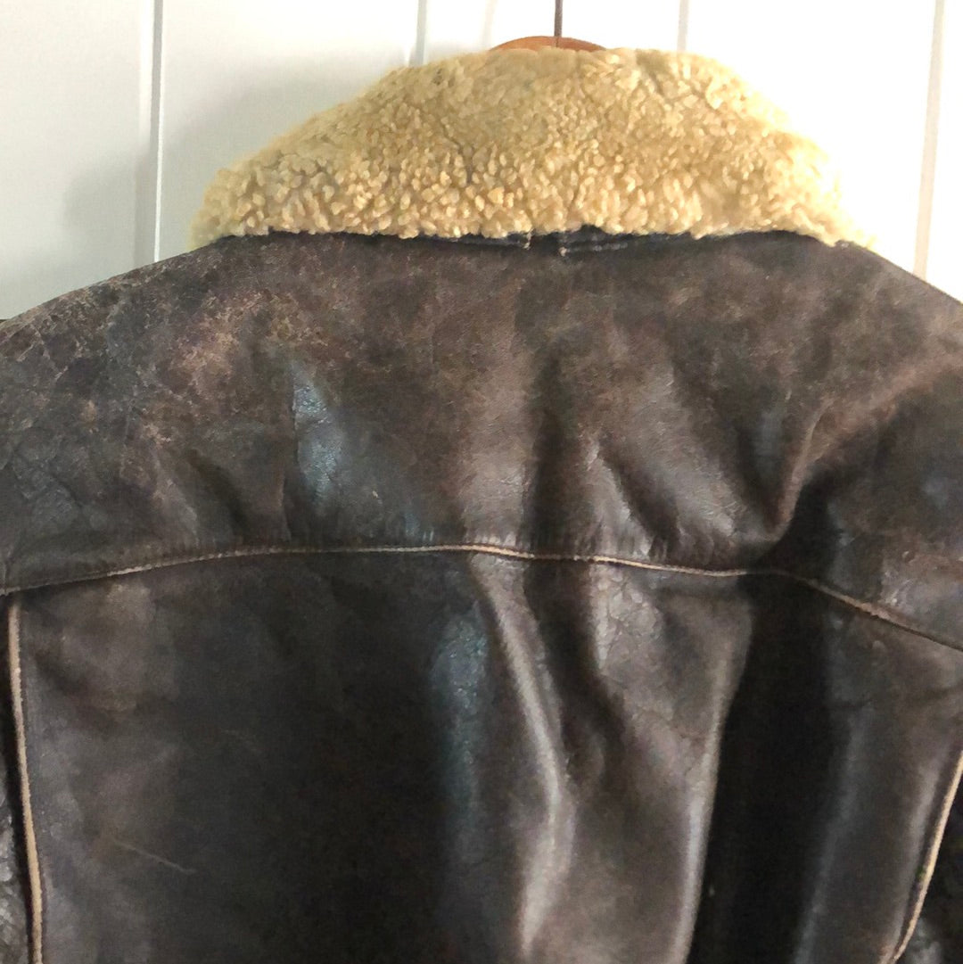 Men’s vintage leather bomber biker jacket 1960’s