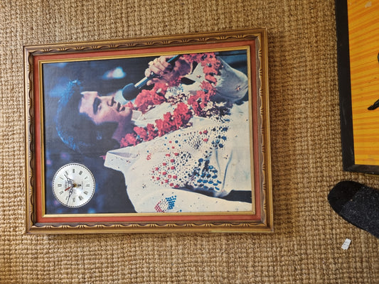Elvis clock vintage print mancave