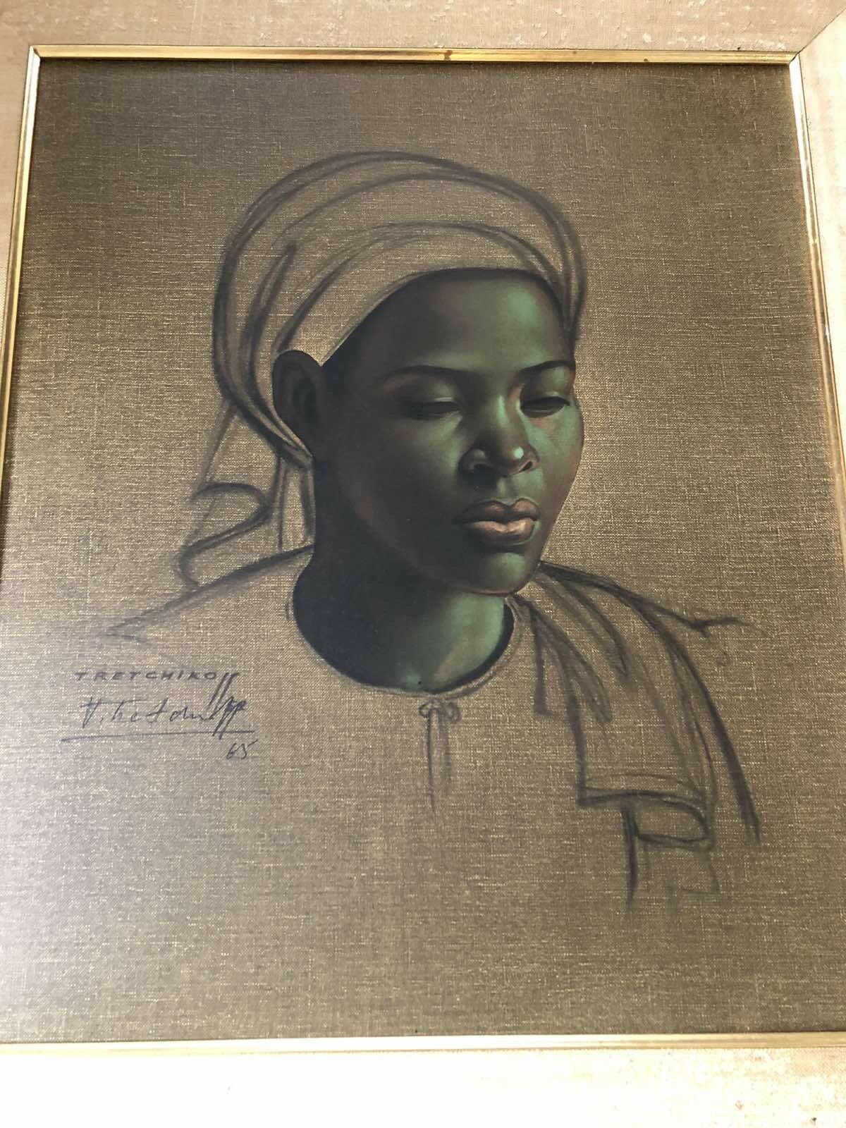 tretchikoff print vintage Zulu Maiden Original Hand Signed