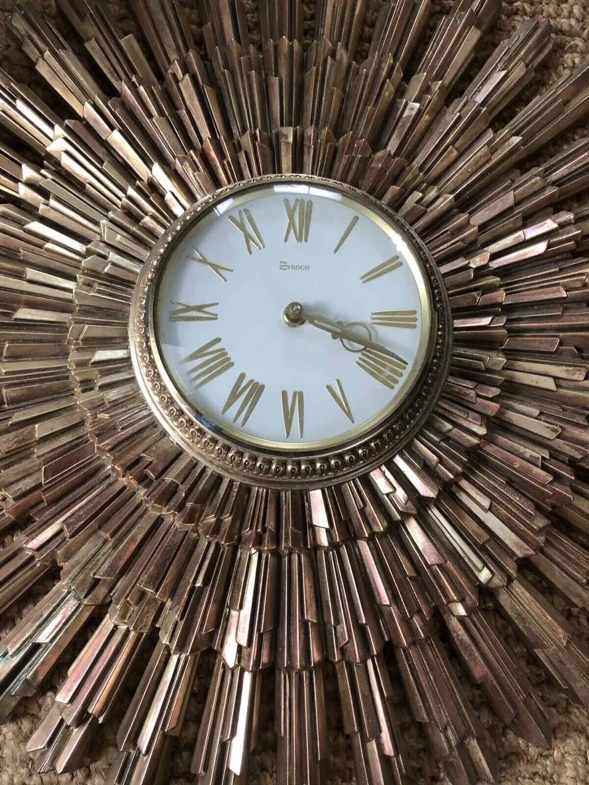 Large Syroco Sunburst Clock