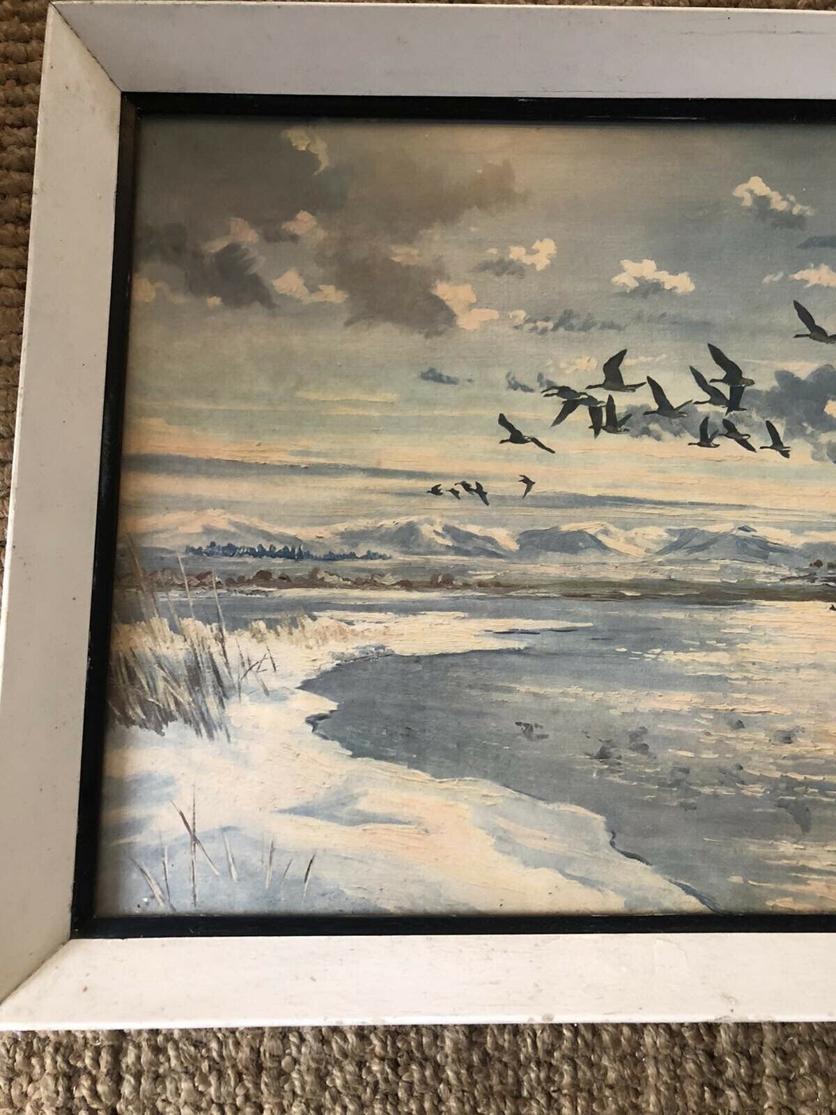 H Monahan Vintage Seascape Print Mid Century