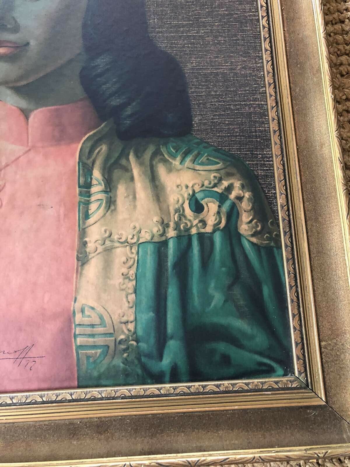 tretchikoff print vintage Miss Wong Hand Signed