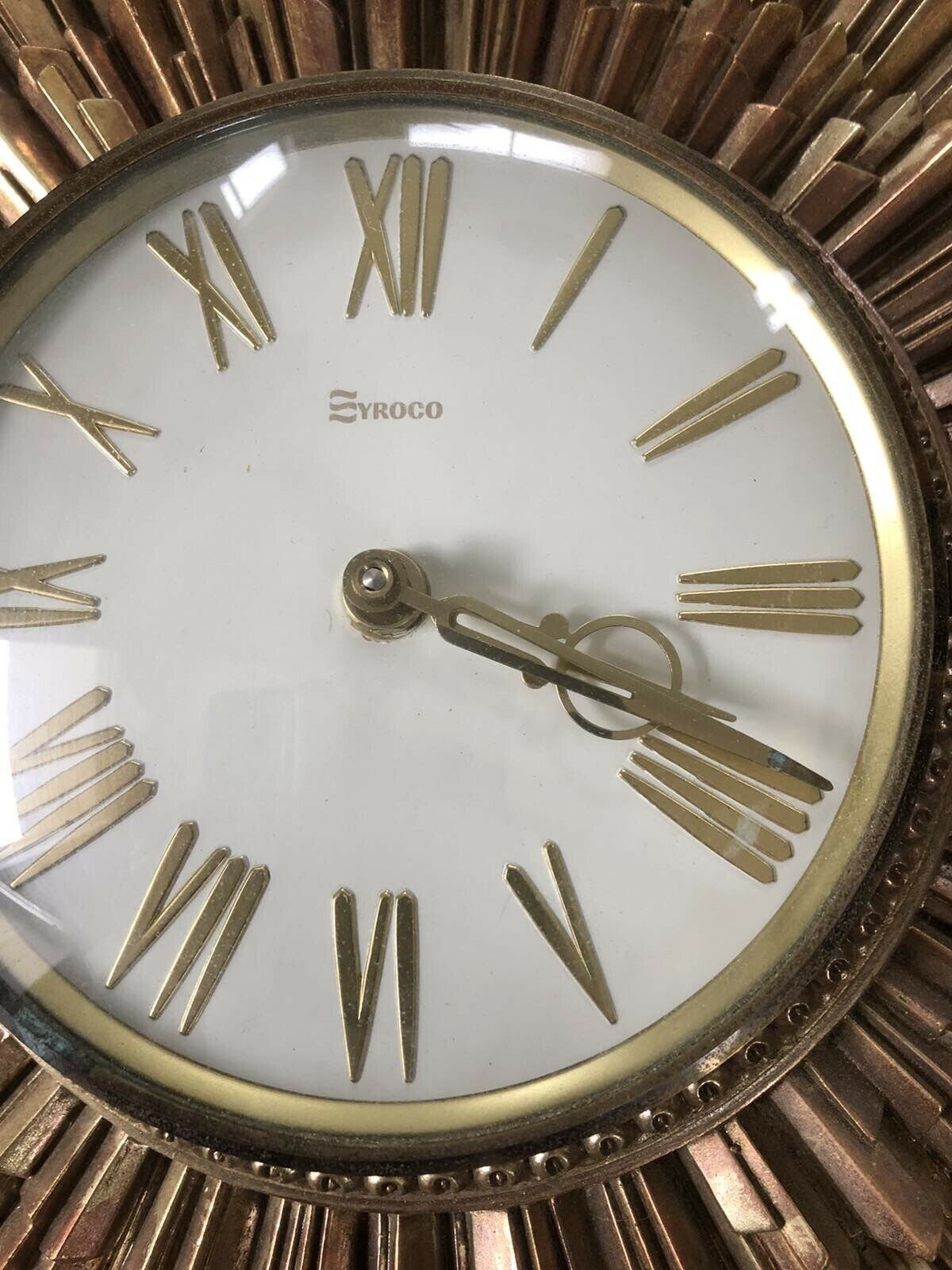 Large Syroco Sunburst Clock