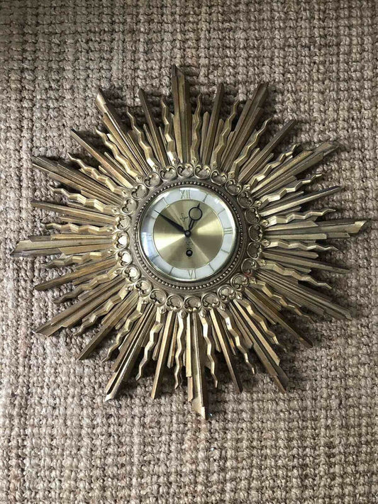 Syroco Vintage Sunburst Clock
