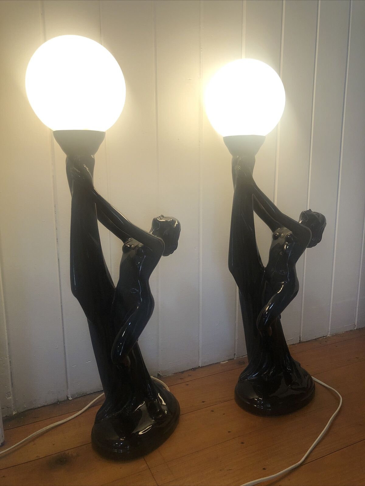 Vintage Italian Ceramic 1980’s Lamp Diana Lamp Panther Lamp