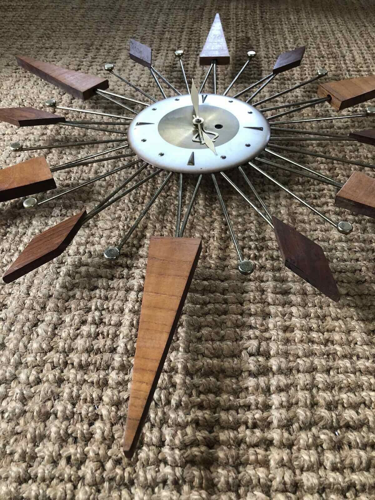 Mid century Starburst Vintage Clock