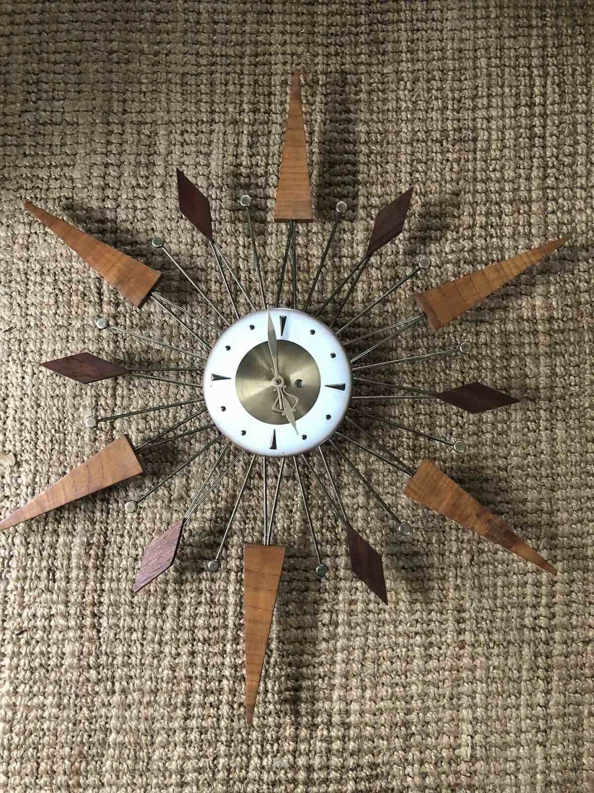 Mid century Starburst Vintage Clock