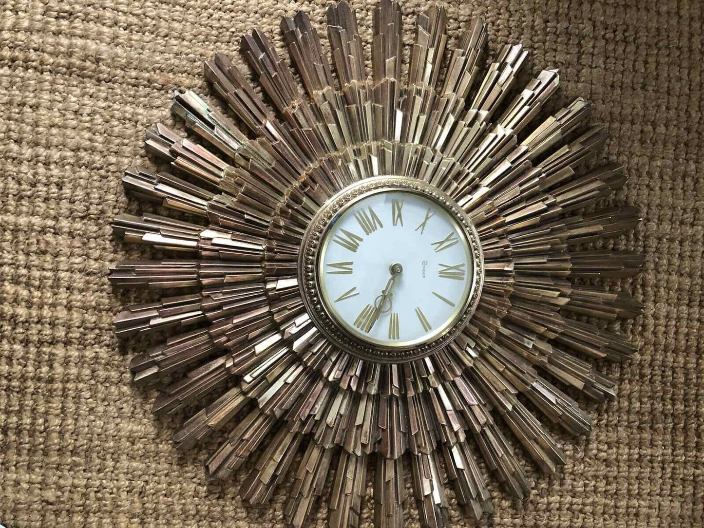 Large Syroco Sunburst Clock