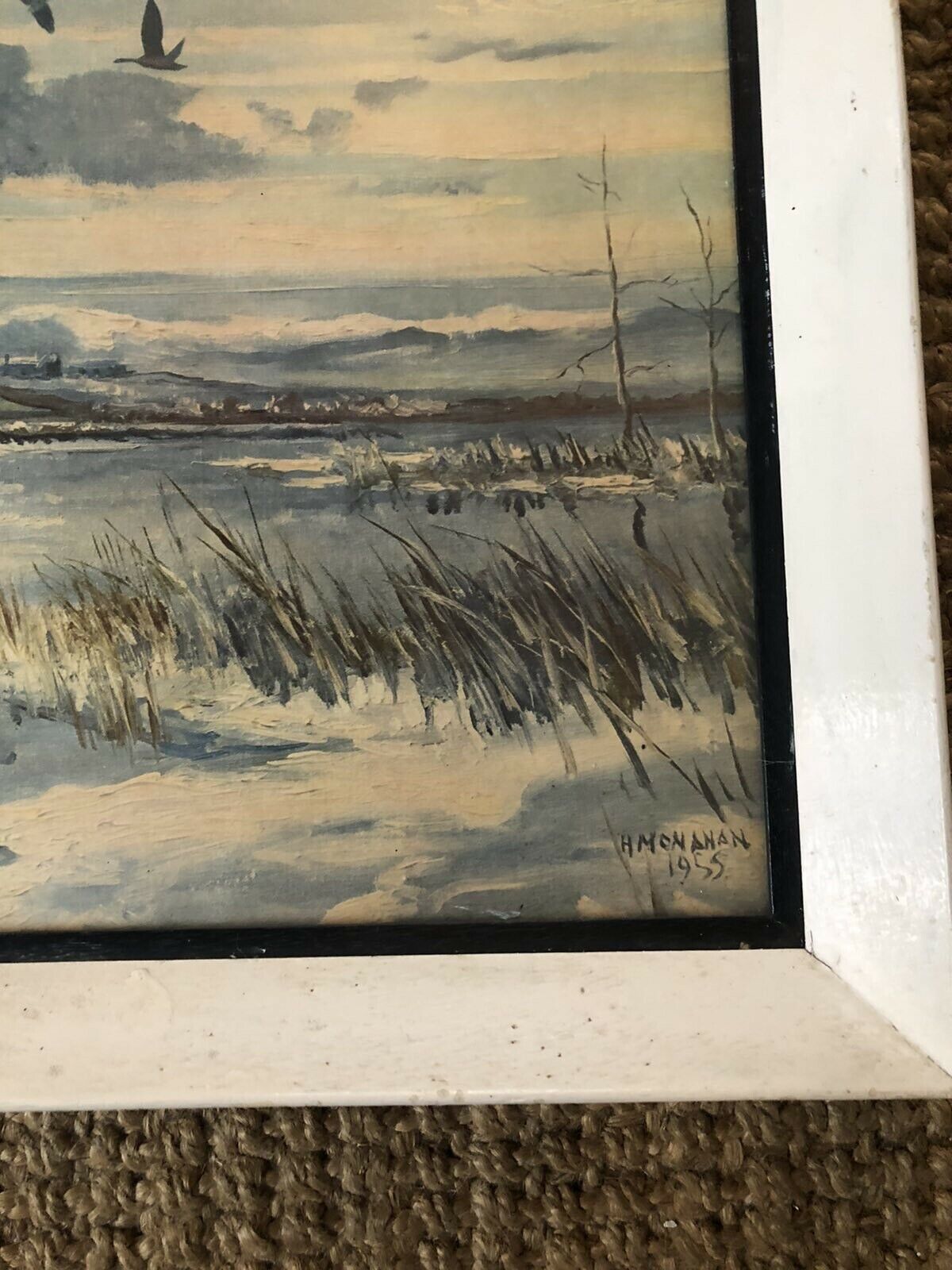 H Monahan Vintage Seascape Print Mid Century