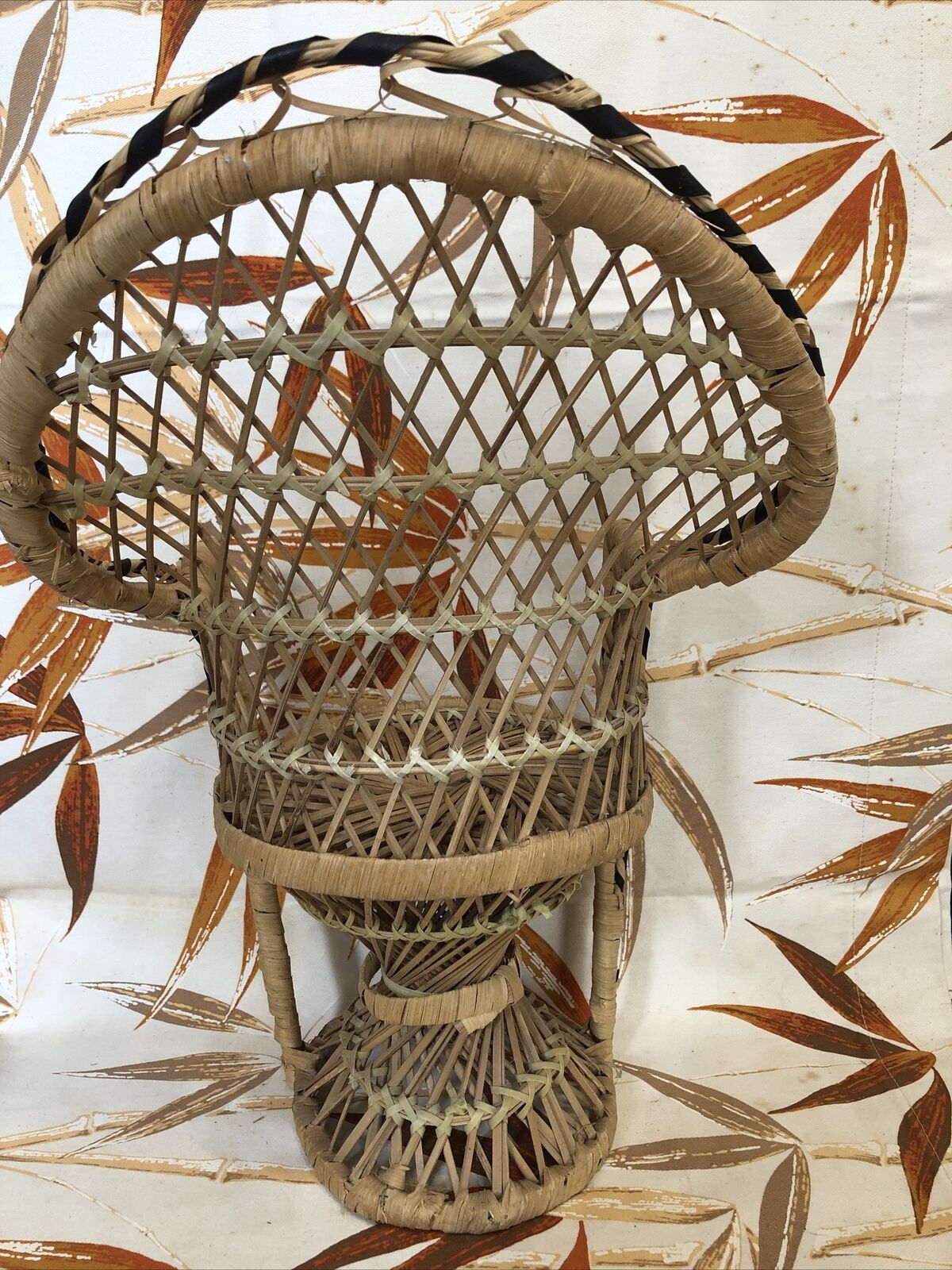 Cane Peacock Plant Holder Stand Vintage