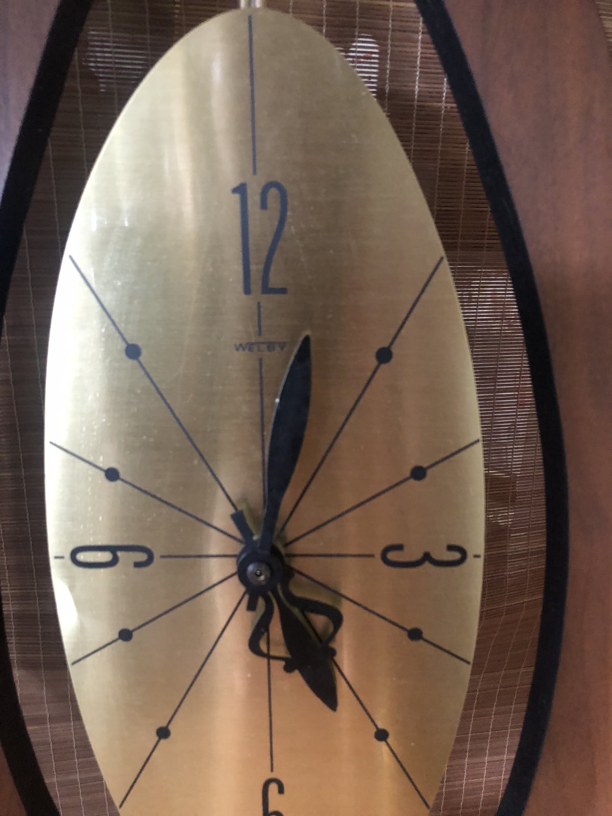 mid century welby wall clock