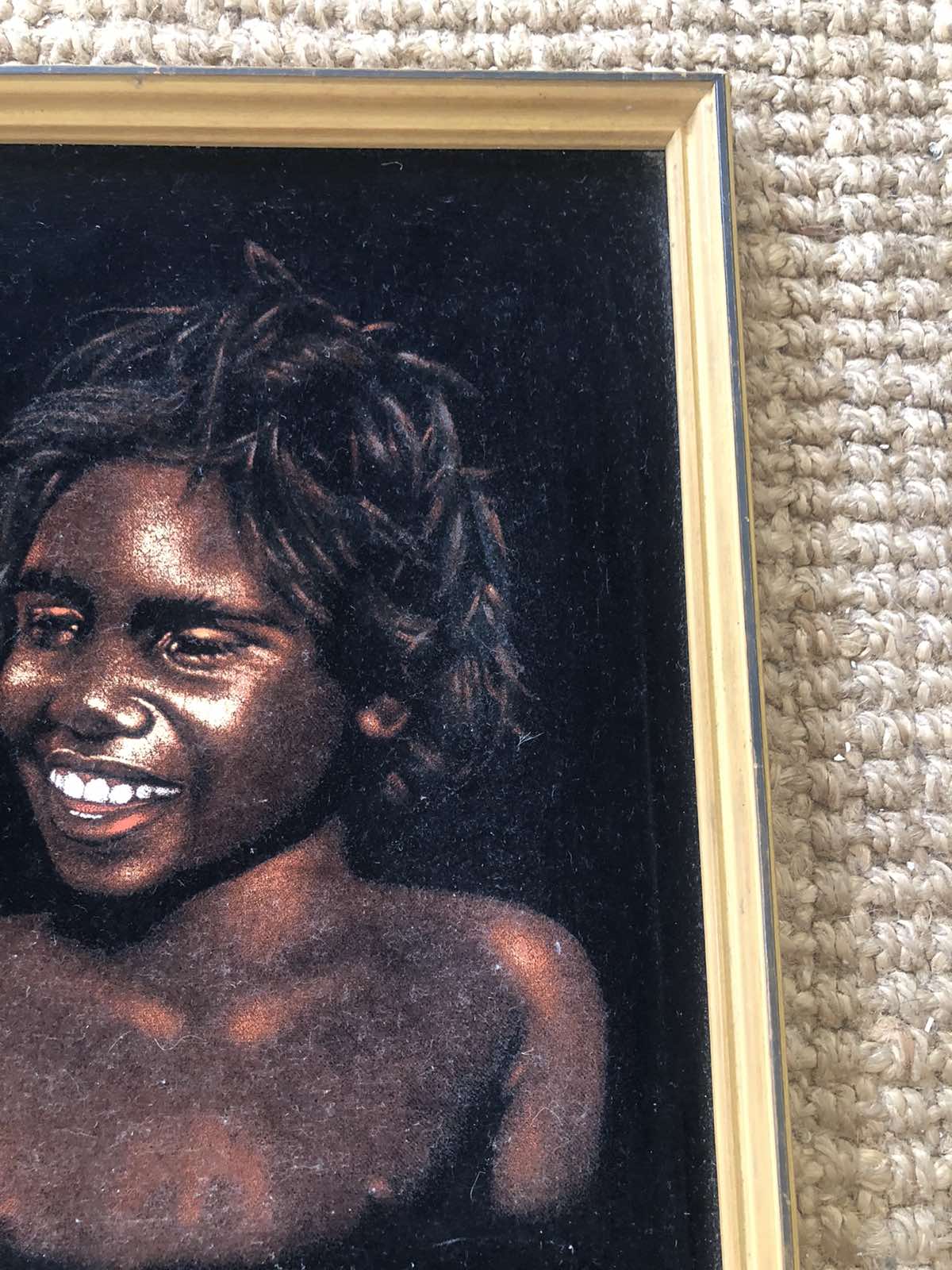 Velvet painting of indigenous child