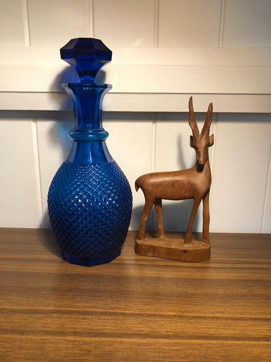 Small cobalt blue genie bottle