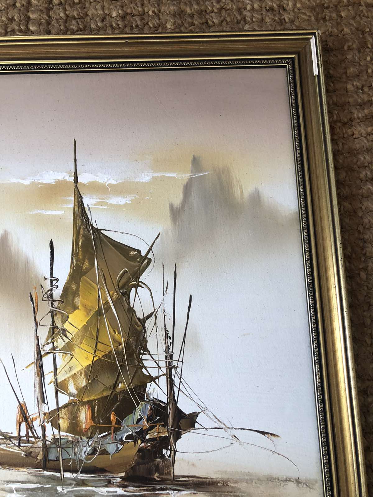 Asian seascape original oil painting