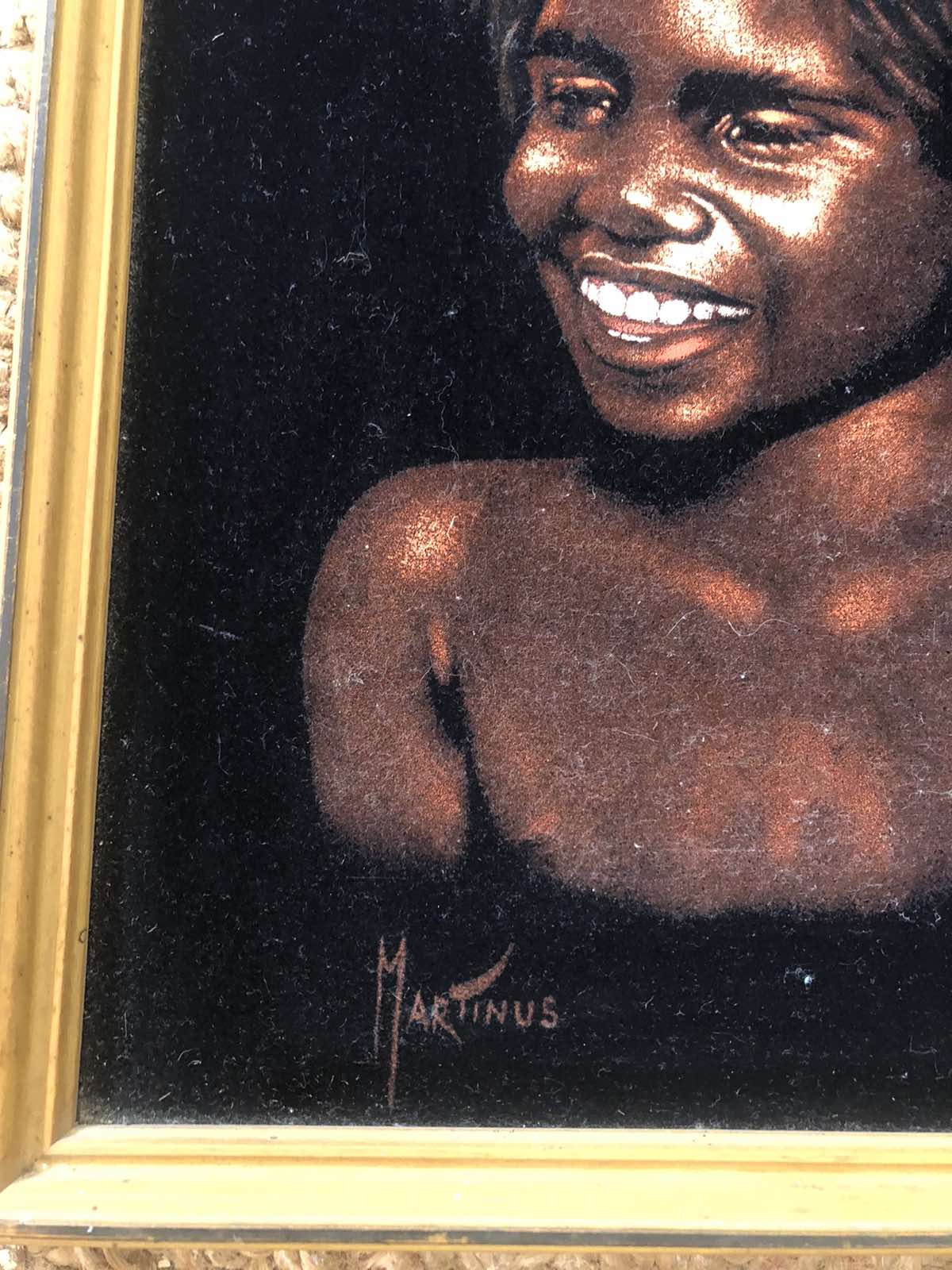 Velvet painting of indigenous child