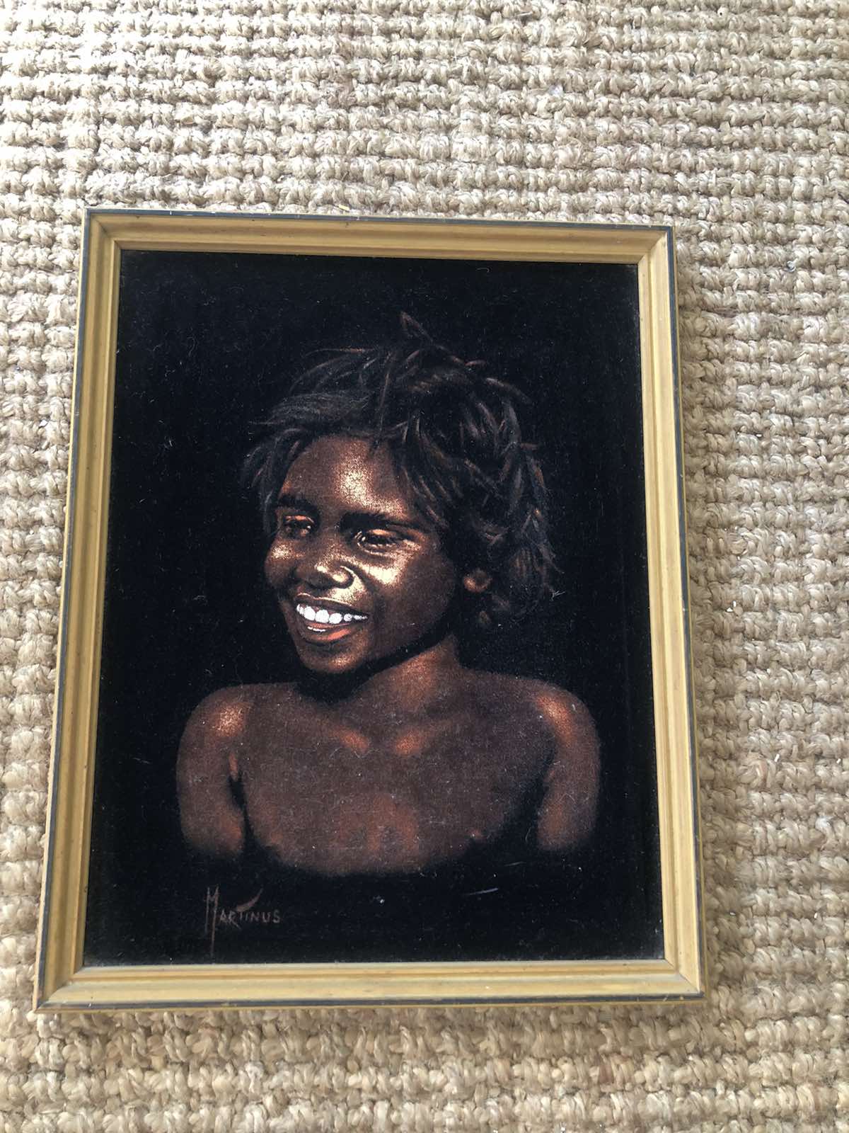 Velvet painting of indigenous child