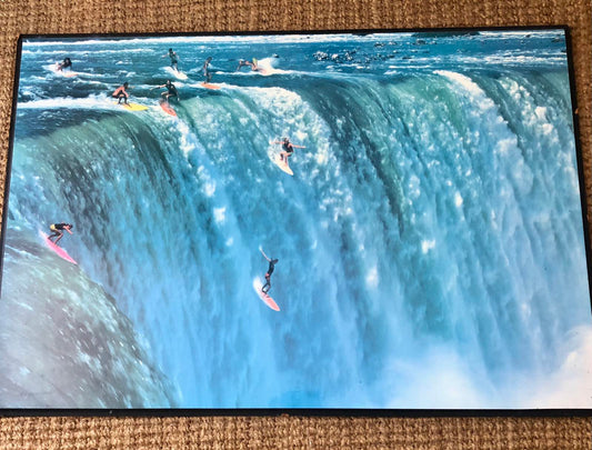 90's surf print poster on mdf board