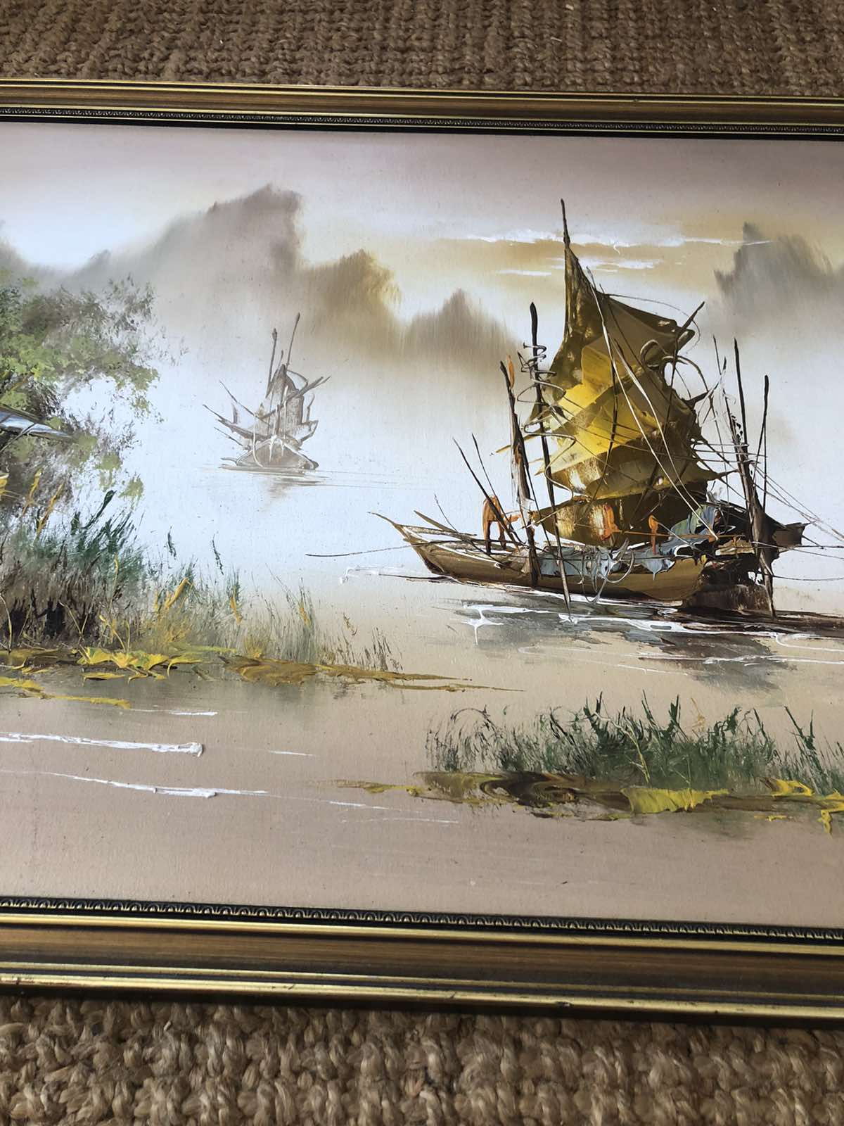 Asian seascape original oil painting
