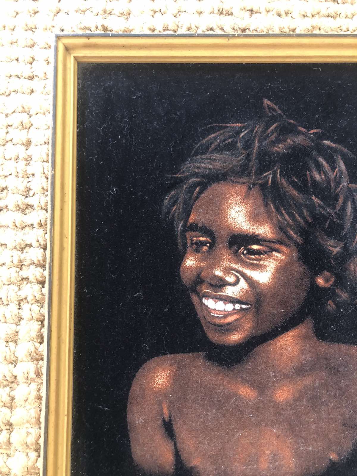 Velvet painting of indigenous child
