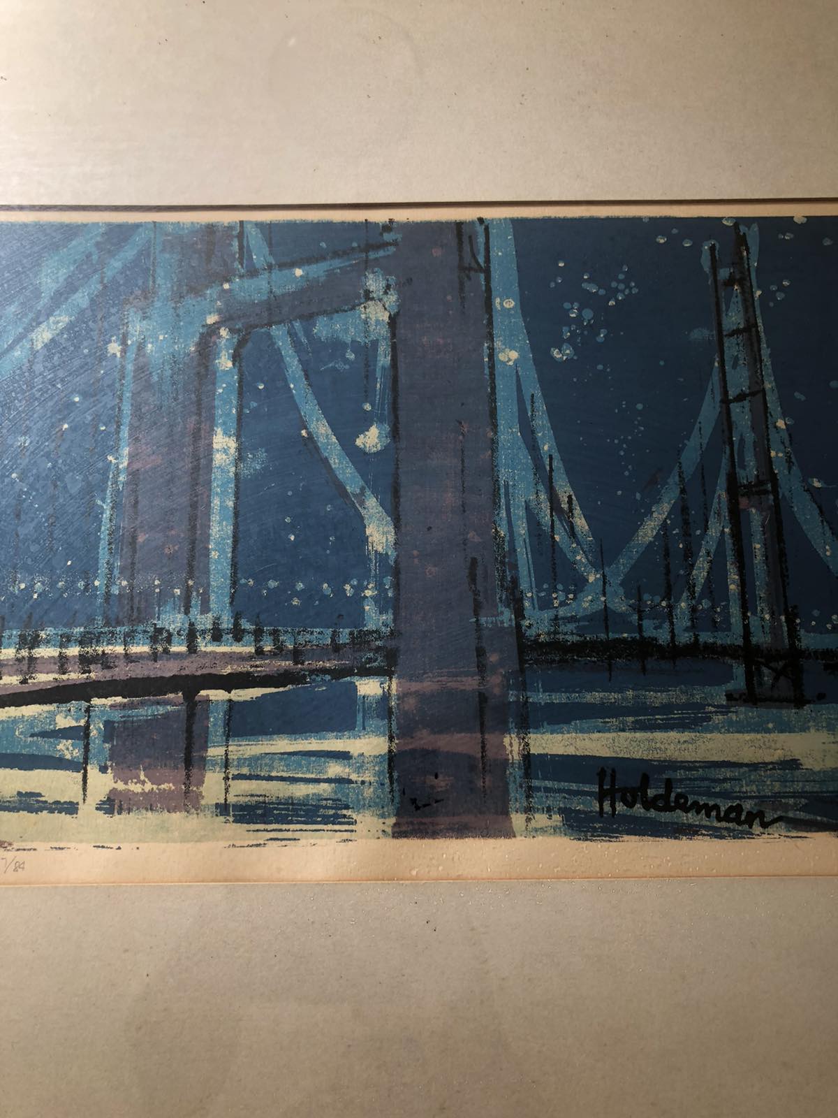 Framed lithograph print R. HOLDEMAN VINTAGE