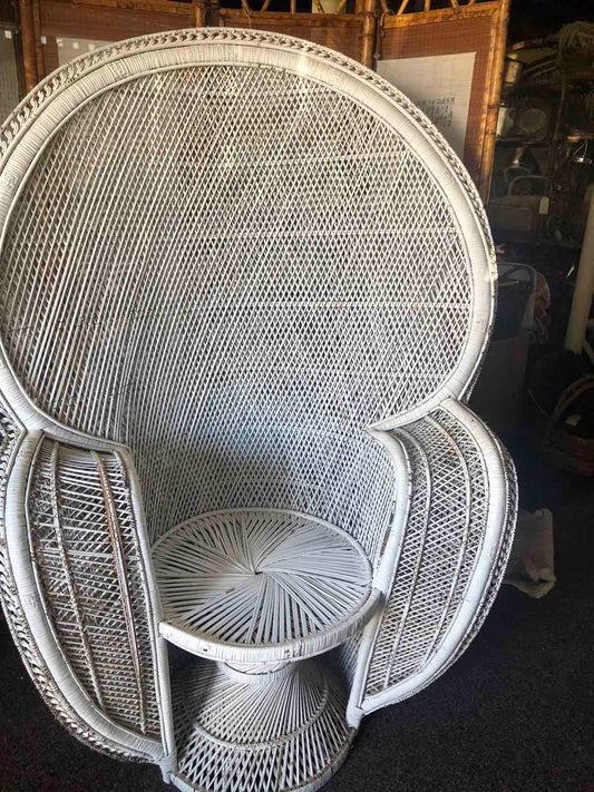 Vintage cane peacock chair