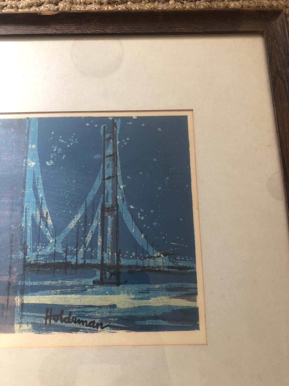Framed lithograph print R. HOLDEMAN VINTAGE