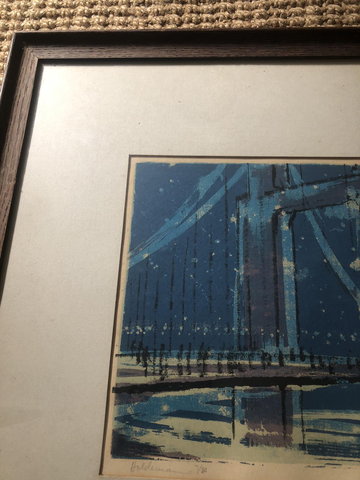 Framed lithograph print R. HOLDEMAN VINTAGE