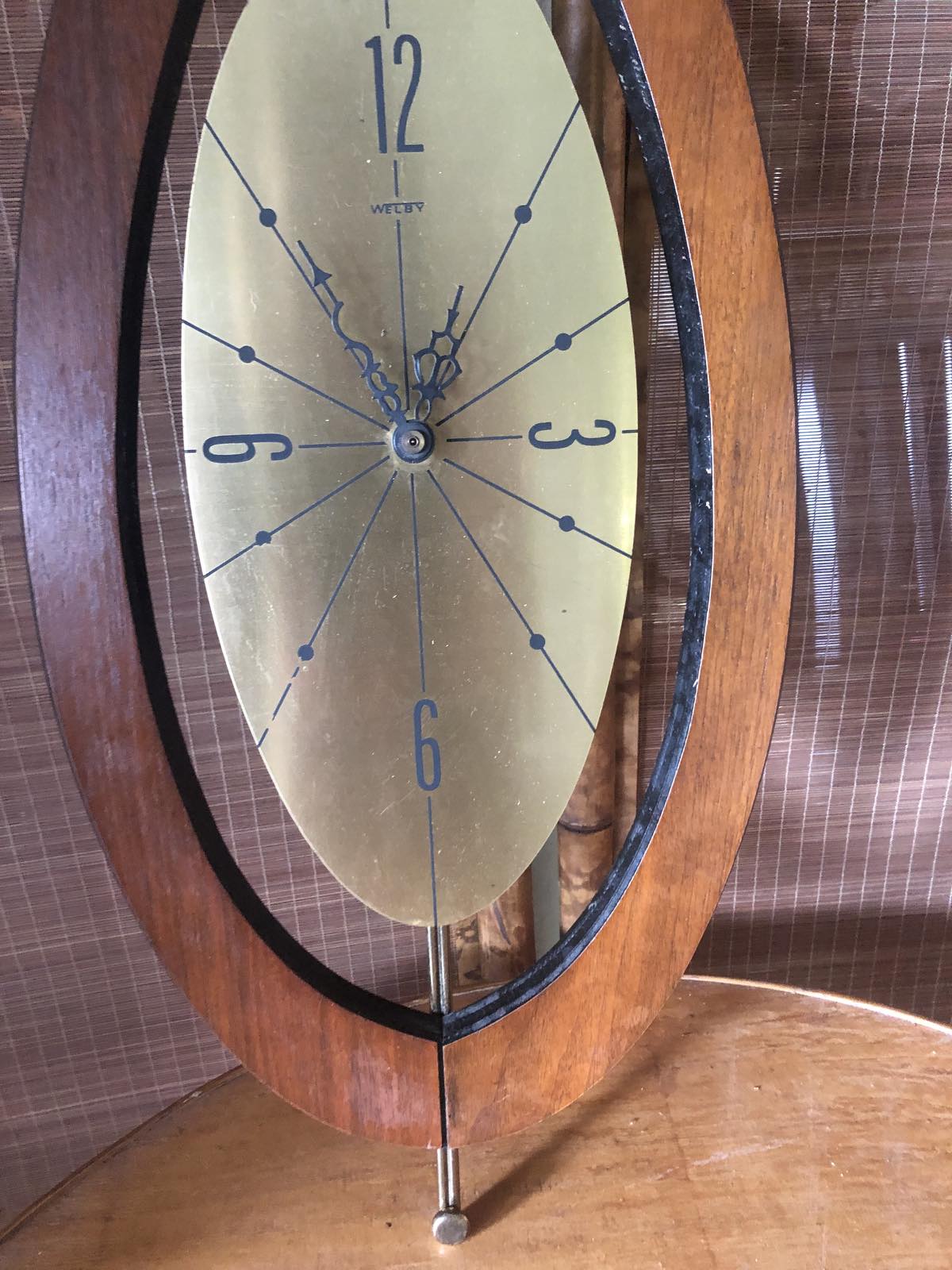 mid century teardrop wall clock