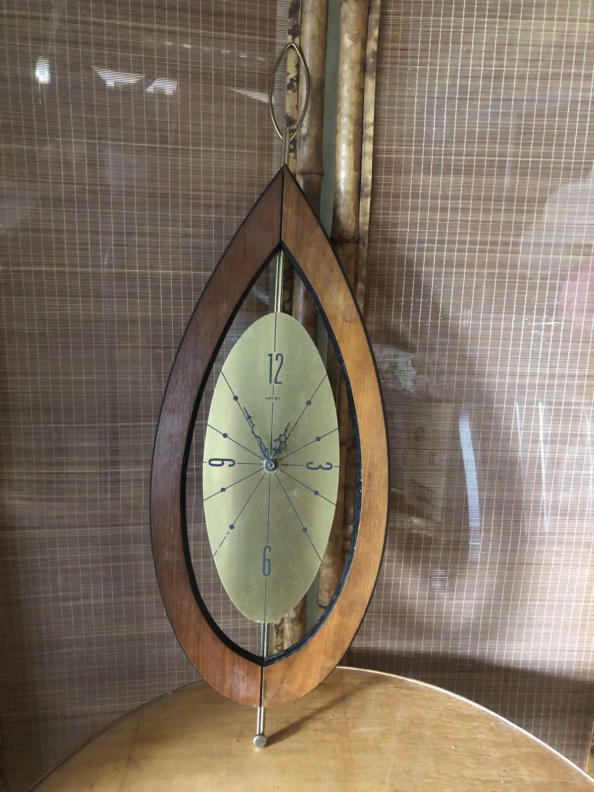 mid century teardrop wall clock