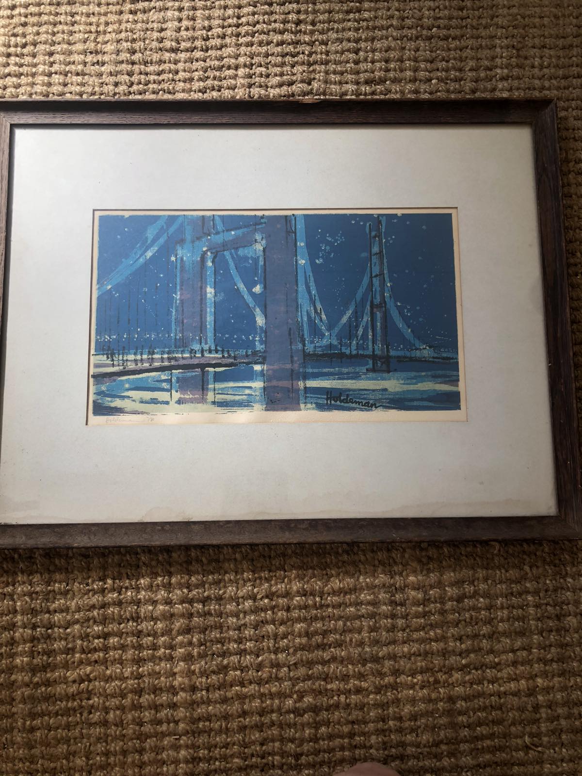 Framed lithograph print R. HOLDEMAN VINTAGE