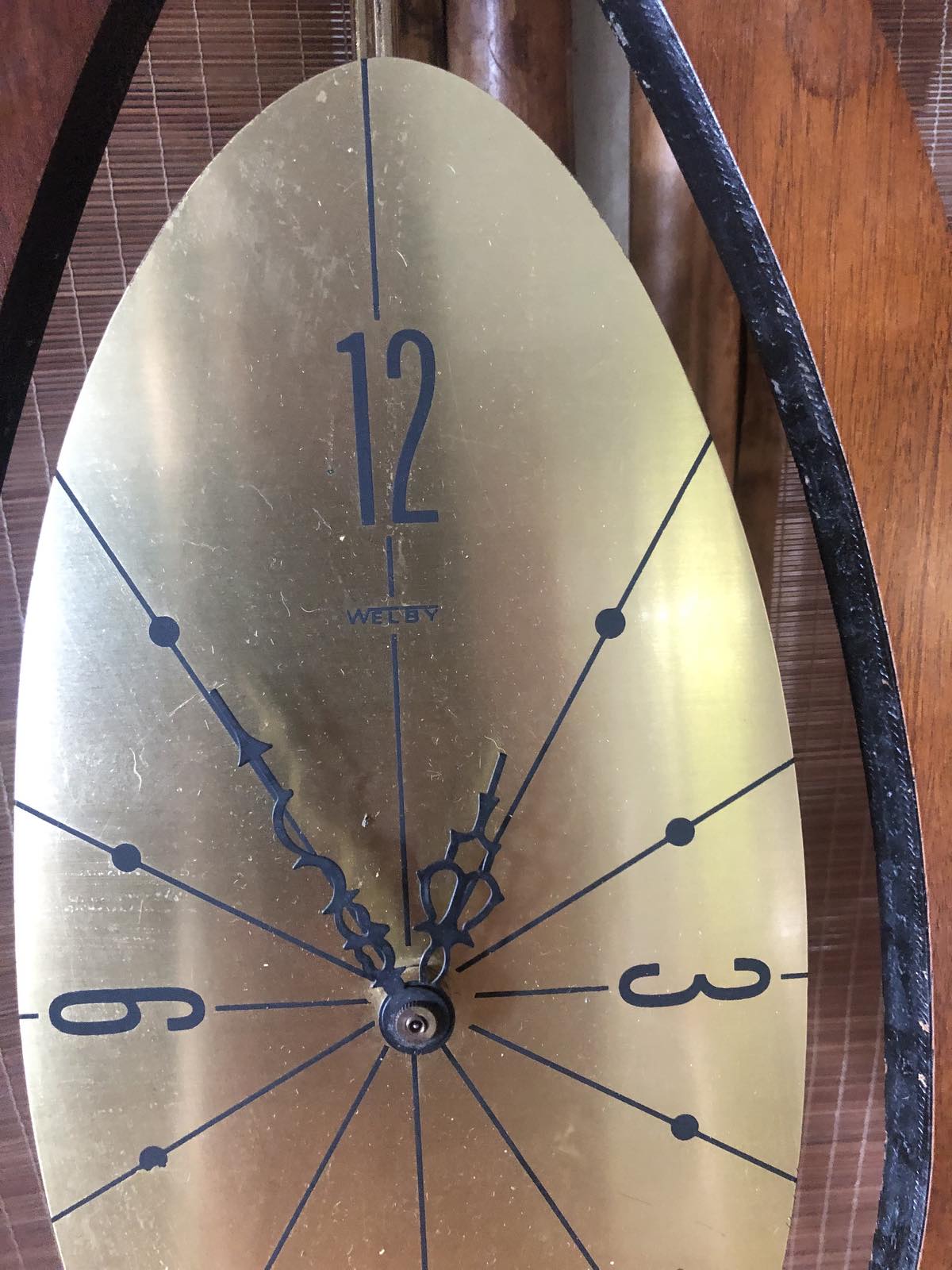 mid century teardrop wall clock