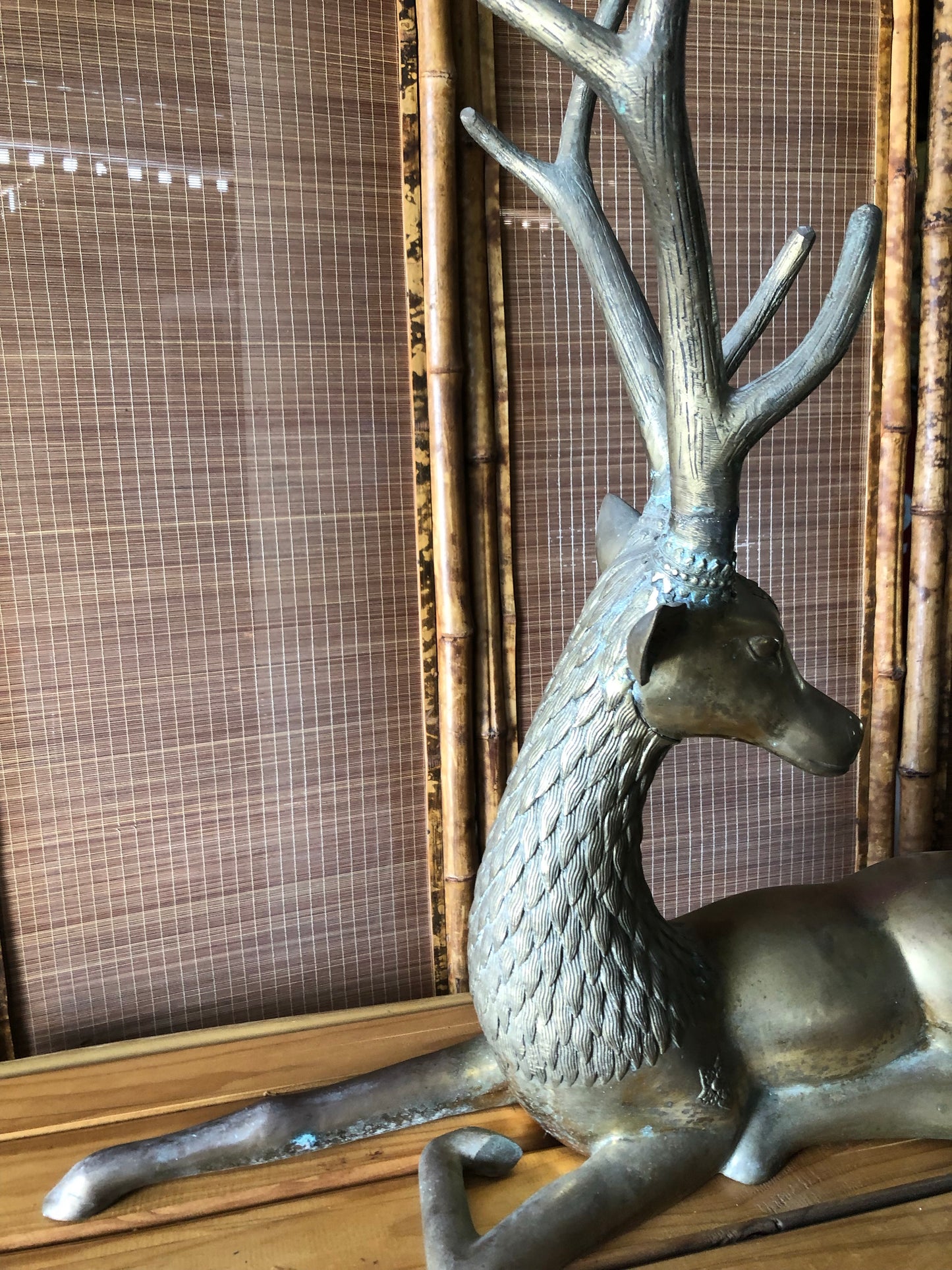 Large brass deer boho