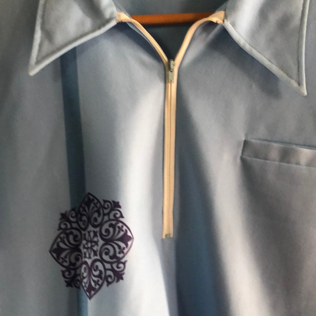 Men’s vintage retro Bisley crimplene shirt M