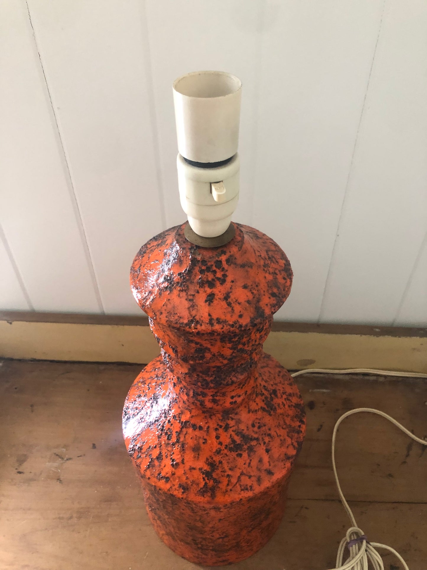 Mid century lava glaze lamp Italy pottery