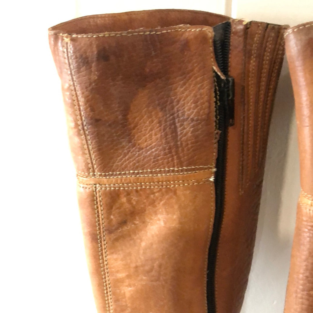 Ladies 1970’s leather boots UK 4