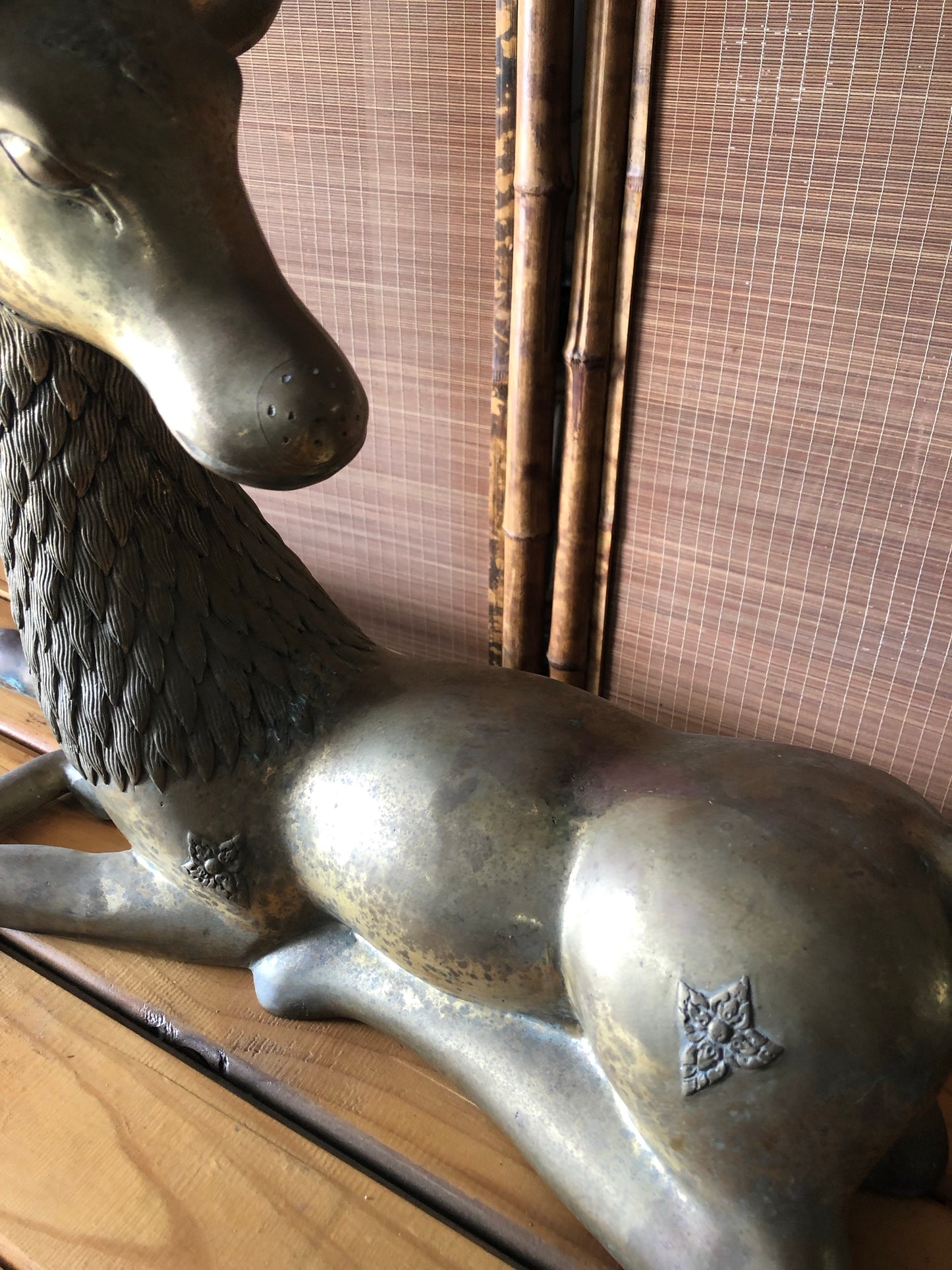 Large brass deer boho