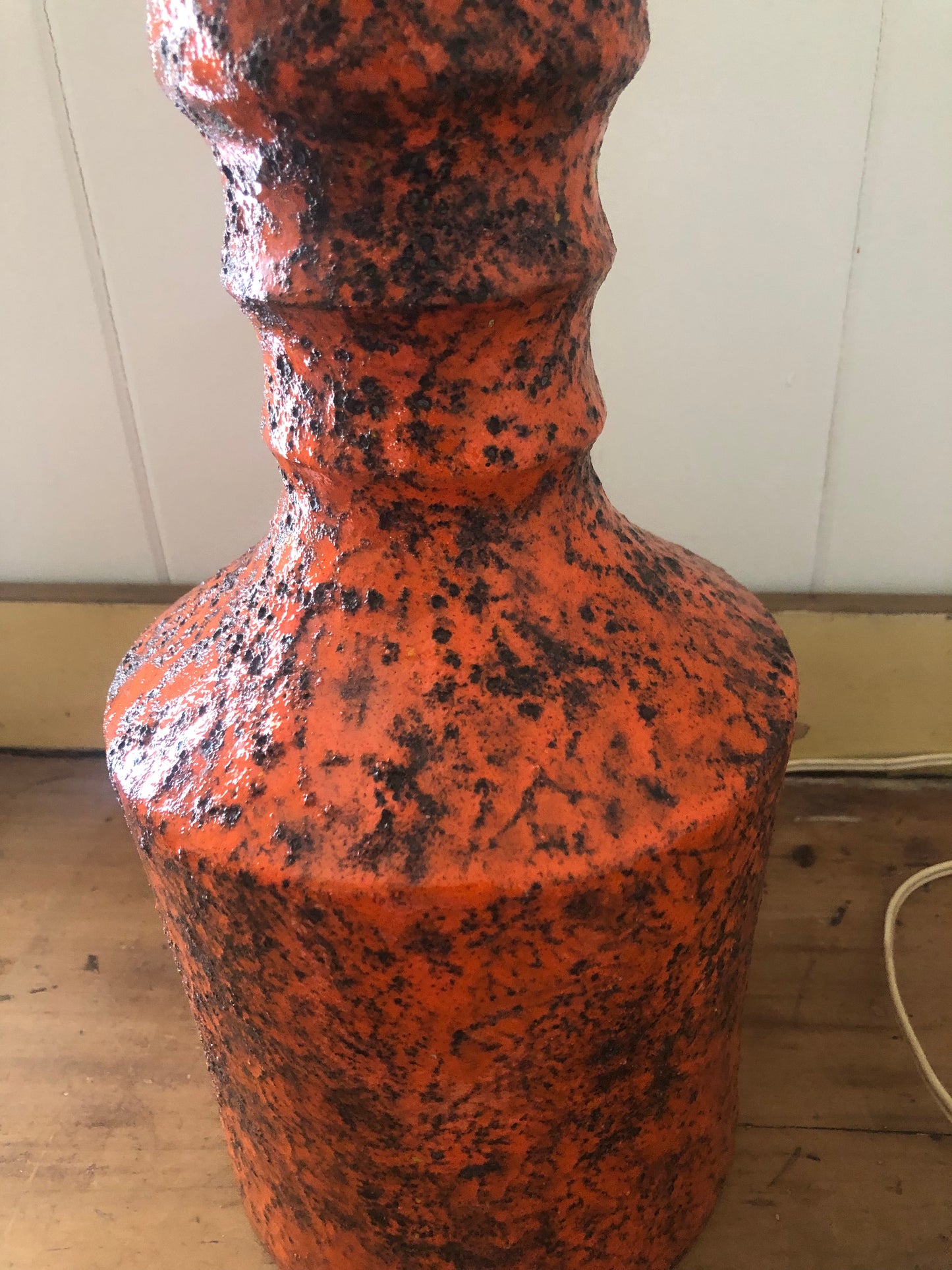 Mid century lava glaze lamp Italy pottery